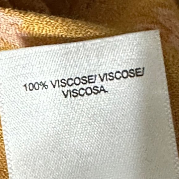 Lucky Brand size M gold ditsy floral patterned faux wrap 3/4 sleeve Boho top - Picture 6 of 9